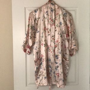 Silk floral robe